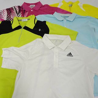 [計5点セット] YONEX/adidas/ミズノ  ゲームシャツ プラシャツ 半袖シャツ (サイズSS×1/M×2/ L×1/ O×1) ユニセックス テニス バドミントン(ウェア)