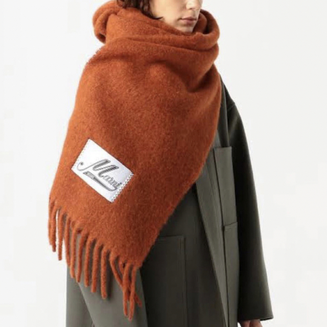 MARNI アルパカ ロゴ マフラー マルニ オレンジ 激安単価で 51.0%OFF