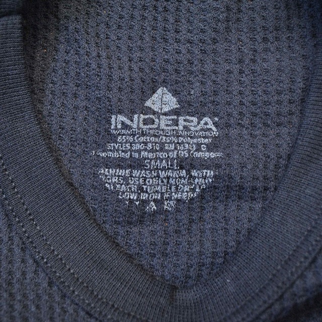 INDERA(インデラ)のインデラINDERA長袖サーマルTシャツ【65/35 ネイビーS】ワッフルtee メンズのトップス(Tシャツ/カットソー(七分/長袖))の商品写真