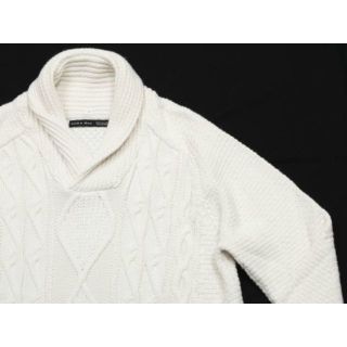 ザラ(ZARA)の古着★ZARAMAN ザラマン★ケーブルニットセーター★細身 L★42ホワイト白(ニット/セーター)