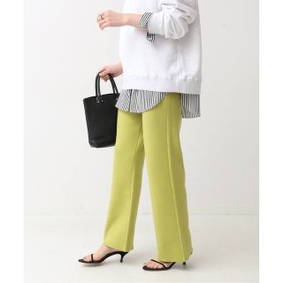 スピックアンドスパン(Spick & Span)のSpick&Span C/Peスムースニットパンツ イエローグリーン(カジュアルパンツ)