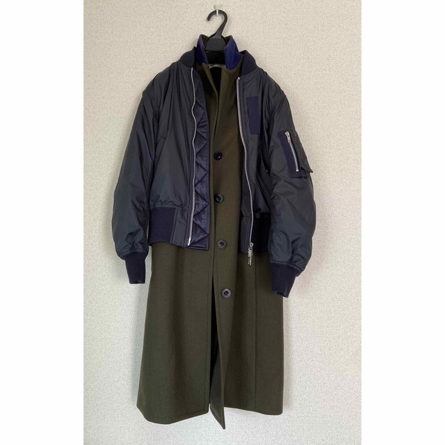 sacai ma-1 ドッキング　コート　グレー