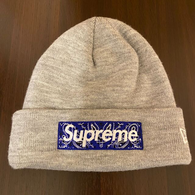 Supreme New Era Box Logo Beanie Greyニット帽/ビーニー