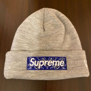 シュプリーム(Supreme)のsupreme new era box logo beanie バンダナ グレー(ニット帽/ビーニー)