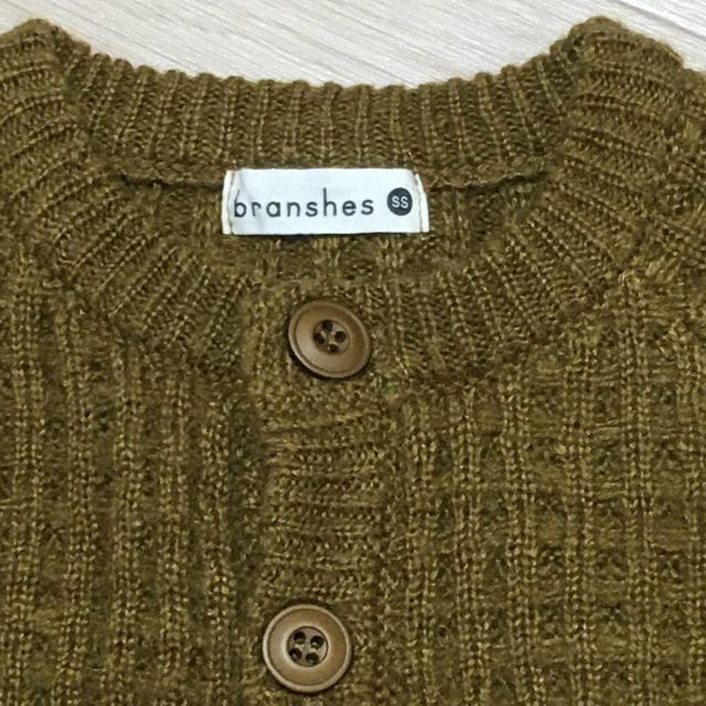 Branshes(ブランシェス)のbranshes ssサイズ　ボタンアップカーディガン　カーキ　100サイズ キッズ/ベビー/マタニティのキッズ服男の子用(90cm~)(カーディガン)の商品写真