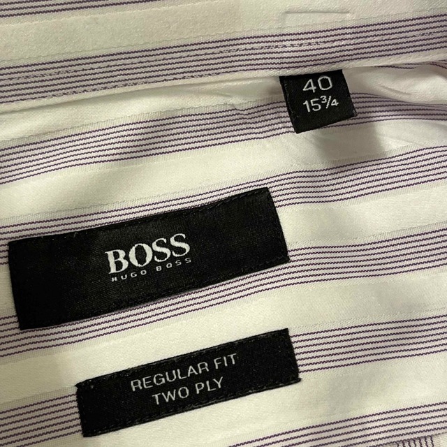 HUGO BOSS(ヒューゴボス)のヒューゴボス/HUGO BOSS 長袖ストライプシャツ 40/XL 約3万円 メンズのトップス(シャツ)の商品写真