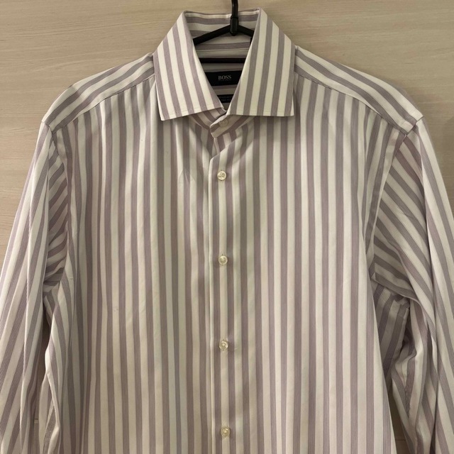 HUGO BOSS(ヒューゴボス)のヒューゴボス/HUGO BOSS 長袖ストライプシャツ 40/XL 約3万円 メンズのトップス(シャツ)の商品写真