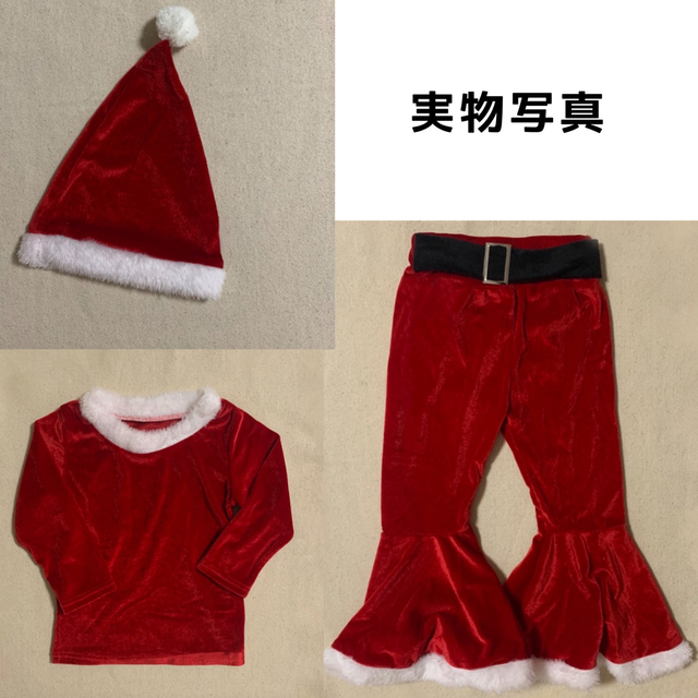 子ども服 100 赤 サンタ クリスマス フレア セットアップ コスチューム キッズ/ベビー/マタニティのキッズ服女の子用(90cm~)(その他)の商品写真