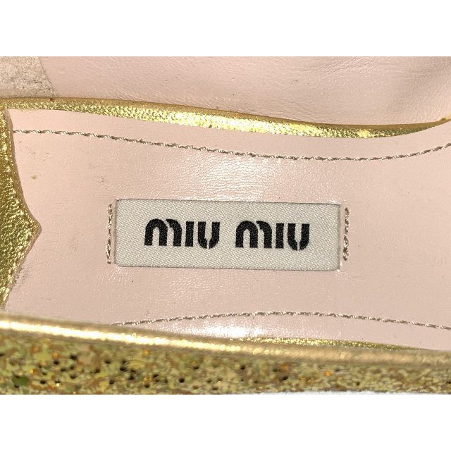 miumiu(ミュウミュウ)のmiu miu ミュウミュウ 35.5≒22.5cm サンダル  ゴールド F レディースの靴/シューズ(サンダル)の商品写真