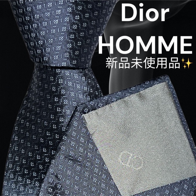 DIOR HOMME(ディオールオム)の【最高峰ネクタイ✨新品✨】Dior HOMME ネイビー 総柄 メンズのファッション小物(ネクタイ)の商品写真