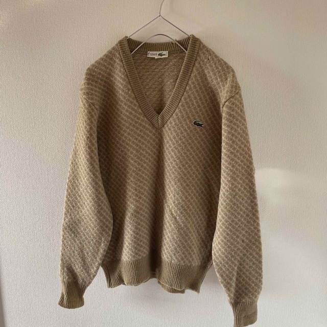 LACOSTEシュミーズラコステmMベージュニットセーターあいみょんメンズ