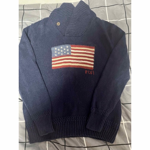 POLO RALPH LAUREN(ポロラルフローレン)のラルフローレン　ショールカラー　星条旗ニット メンズのトップス(ニット/セーター)の商品写真