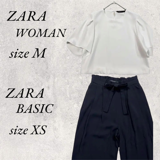 ザラ(ZARA)のZARA トップス＋パンツセット売り(カットソー(半袖/袖なし))