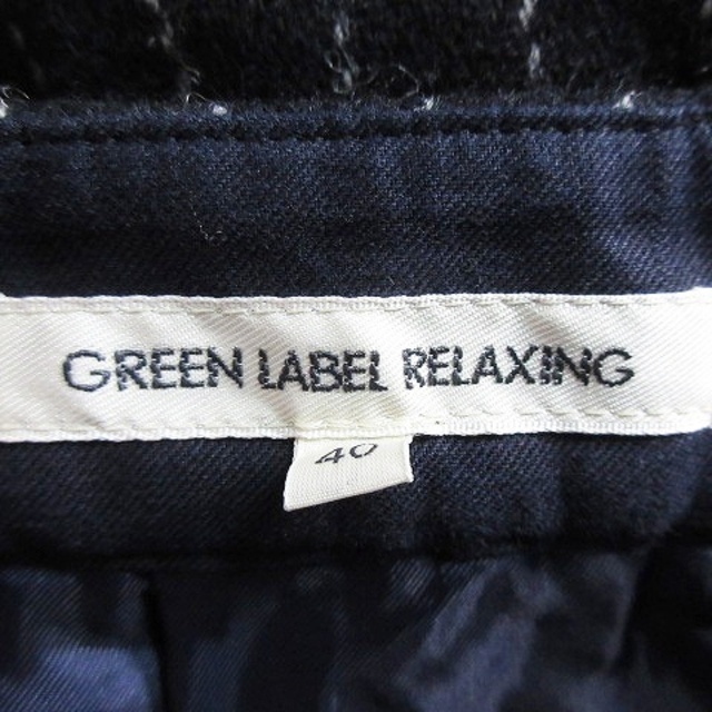 UNITED ARROWS green label relaxing(ユナイテッドアローズグリーンレーベルリラクシング)のグリーンレーベルリラクシング パンツ ハーフ ショート ストライプ 40 黒 レディースのパンツ(ショートパンツ)の商品写真