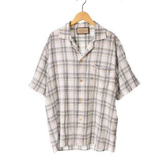 グッチ(Gucci)のGUCCI 22SS ビスコースチェックボウリング半袖シャツ 48 685946(シャツ)