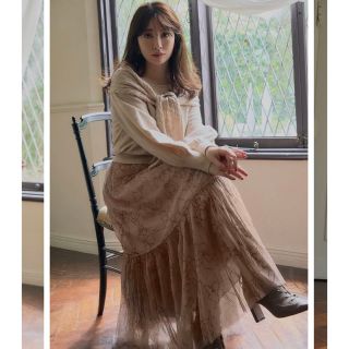 ハーリップトゥ(Her lip to)のRose Pleated Tulle Skirt(ロングスカート)