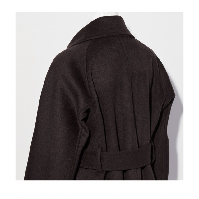 UNIQLO - カシミヤブレンドラップロングコート BLACK Mサイズの UNIQLO - カシミヤブレンドラップロングコート BLACK Mサイズの