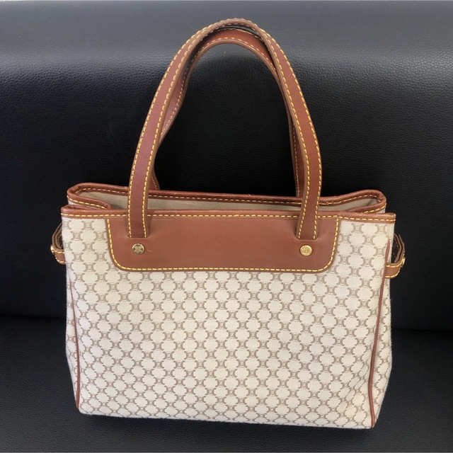 CELINE】マカダム柄 キャンバスレザー バッグ 肩掛け可 - www ...