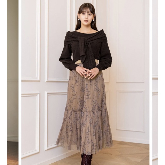 サイズ展開1/7までSALE/Rose Pleated Tulle Skirt