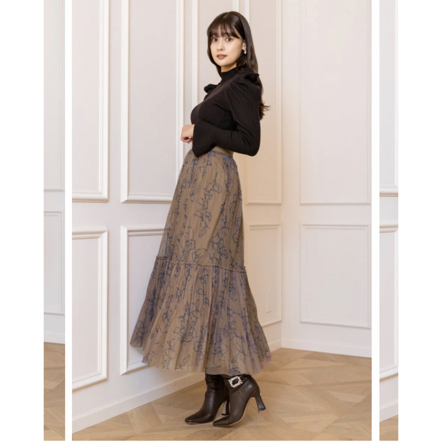 ☆新品☆ ハーリップトゥ Rose Pleated Tulle Skirt - ロングスカート