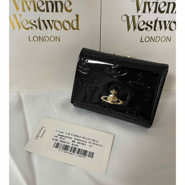 新品未使用　Vivienne Westwood ミニウォレット　エナメルブラック