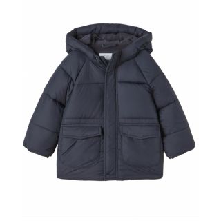 ザラキッズ(ZARA KIDS)のZARAベビー　ウォーターレペレントパフコート　ネイビー80サイズ(ジャケット/コート)