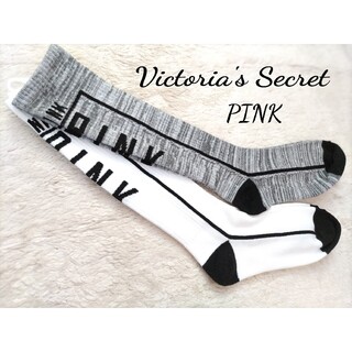 ヴィクトリアズシークレット(Victoria's Secret)の【新品】VICTORIA's SECRET PINK ハイソックス２足組(ソックス)