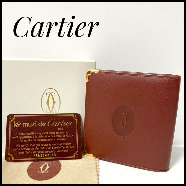 半額SALE/ 未使用✨ カルティエ Cartier マストライン 二つ折り財布