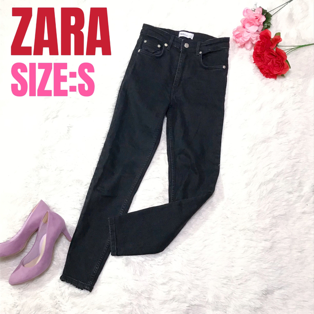 ZARA(ザラ)のZARA ザラ ブラック スキニー デニムパンツ ジーンズ レディースのパンツ(スキニーパンツ)の商品写真