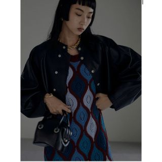 アメリヴィンテージ(Ameri VINTAGE)のROUND SHORT FAKE LEATHER JACKET(レザージャケット)