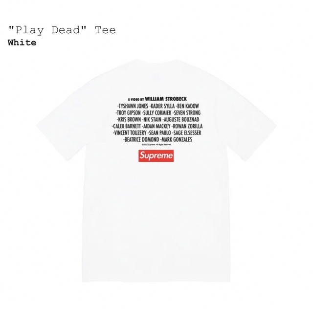 Supreme(シュプリーム)のSupreme  Play Dead Tee サイズL メンズのトップス(Tシャツ/カットソー(半袖/袖なし))の商品写真