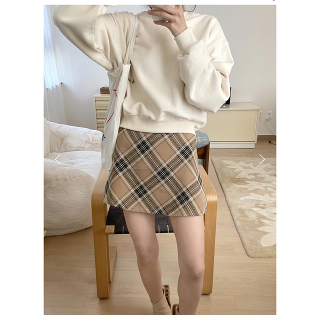 samoyed Highteen Check Mini Skirt  Maple