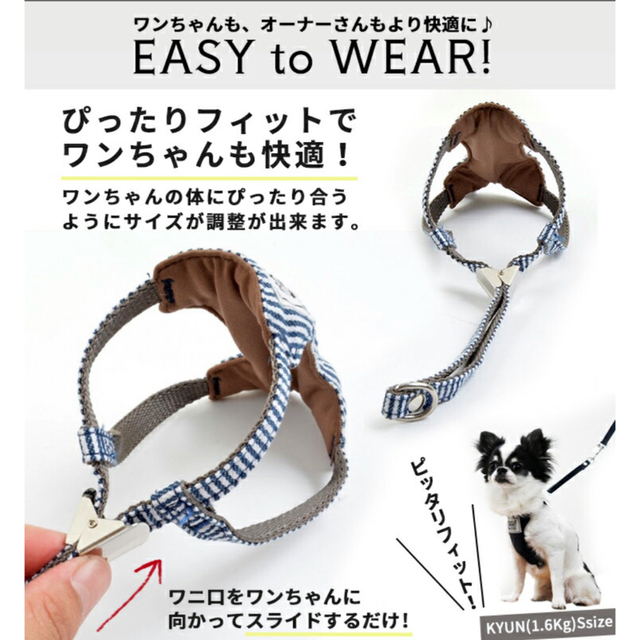 ラディカ　小型犬用　ハーネスリードセット　Sサイズ その他のペット用品(犬)の商品写真