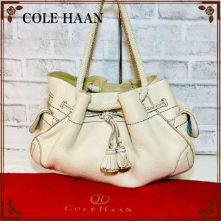 コールハーン(Cole Haan)の【COLE HAAN】ハンドバッグ レザー ベージュ 編み込みハンドル(ショルダーバッグ)