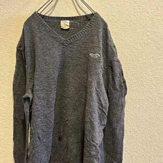 ホリスター(Hollister)のニット　HOLLISTER　ホリスター　Ｖネック　ロゴ　グレー(ニット/セーター)