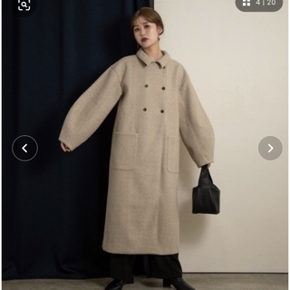 カスタネ(Kastane)の【Amiur】bal collor round sleeve coat(ロングコート)