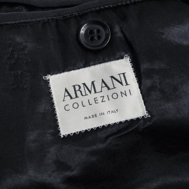 ARMANI COLLEZIONI(アルマーニ コレツィオーニ)の【ARMANI COLLEZIONI】ロング ステンカラーコート ブラック メンズのジャケット/アウター(ステンカラーコート)の商品写真