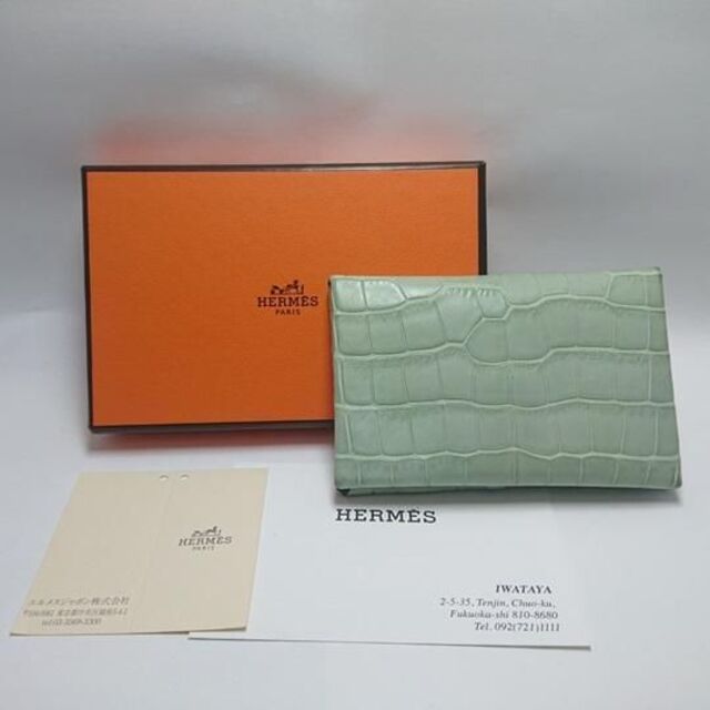 HERMES エルメス カルヴィ アリゲーター カードケース