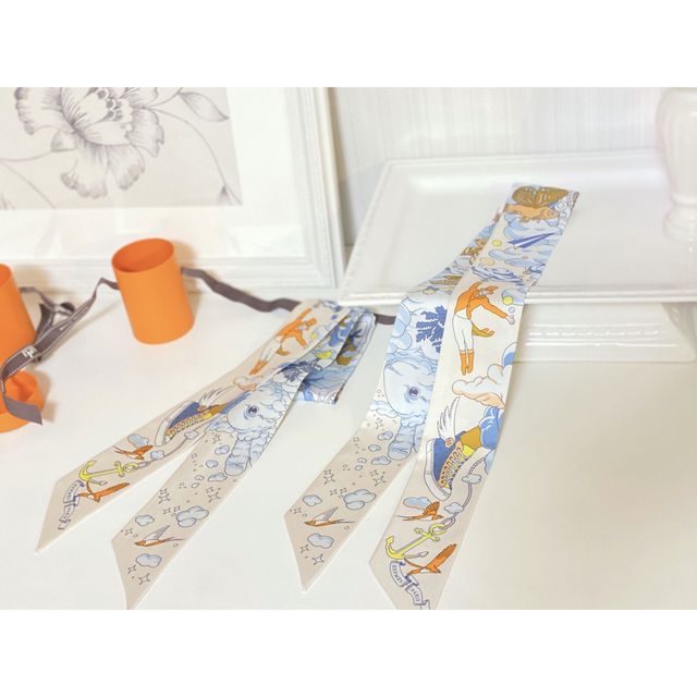 新品未使用 エルメス HERMES 《私の雲》 ツイリー 2本セット
