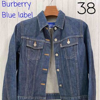 バーバリーブルーレーベル(BURBERRY BLUE LABEL)のバーバリーブルーレーベル　デニムジャケット　ロゴボタン　ノバチェック　M お洒落(Gジャン/デニムジャケット)