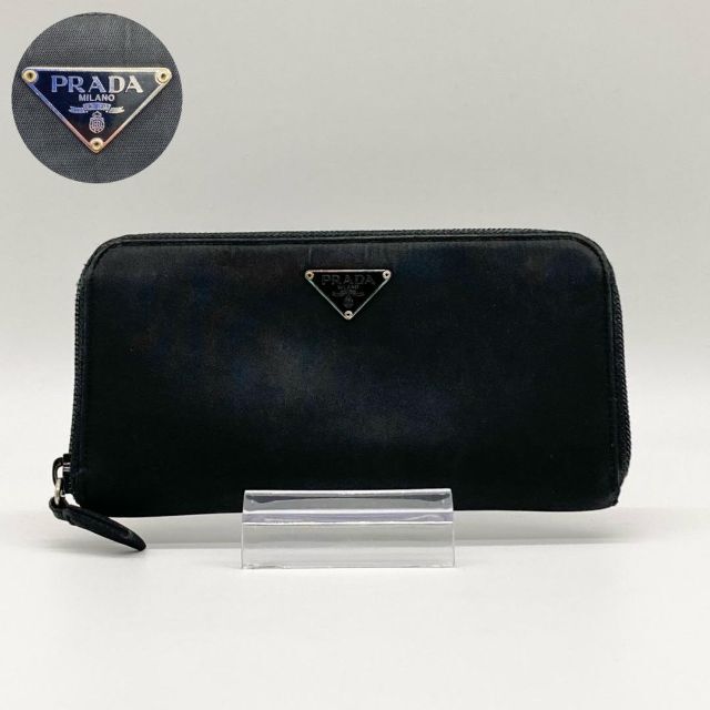 新品限定品】 美品 プラダ PRADA レディース 長財布 黒 ナイロン