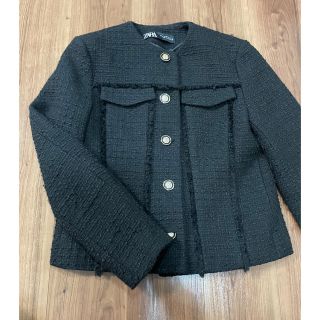 ザラ(ZARA)のZARAザラ　ツイードジャケット(ノーカラージャケット)