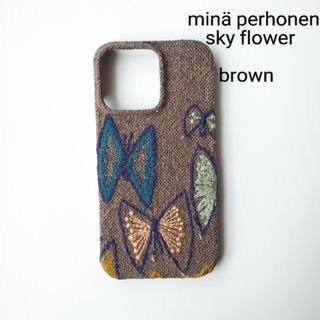 mina perhonen - ミナペルホネン　スカイフラワー　ブラウン　スマホケース