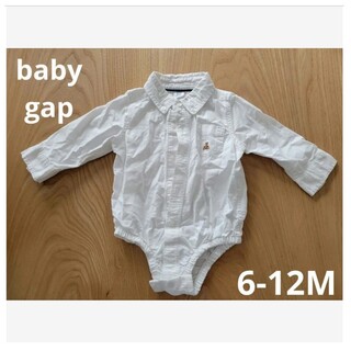ベビーギャップ(babyGAP)のbaby gap 白シャツロンパース　6-12M(ロンパース)