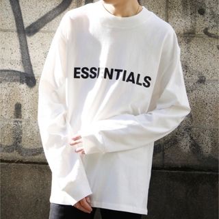 ESSENTIALS ロンT ホワイト　L(Tシャツ/カットソー(七分/長袖))