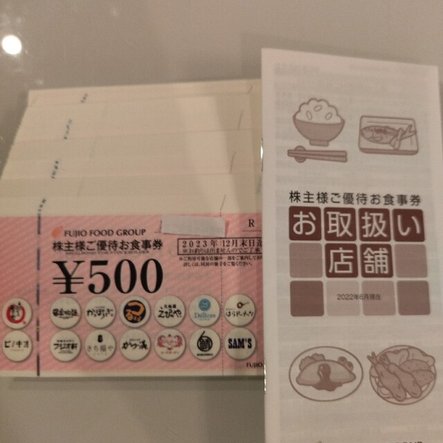 36,000円分 フジオフード 株主優待券 2023年12月末日まで 最安値挑戦