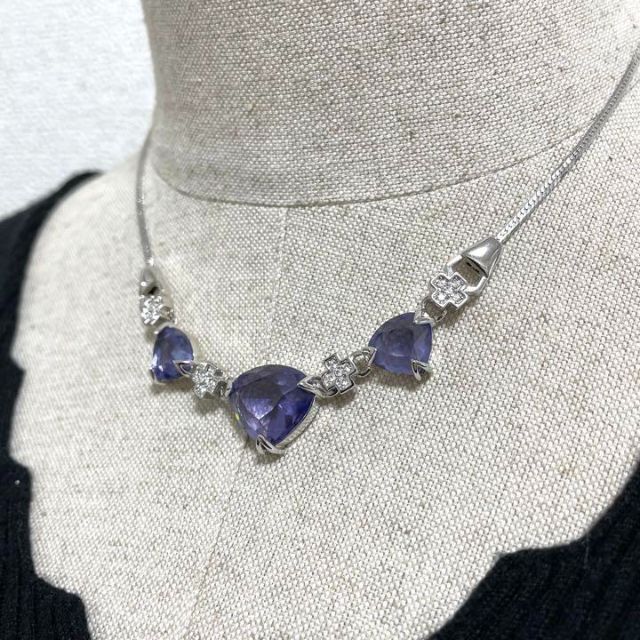 (希少品】極美品 スワロフスキー ネックレス パープル