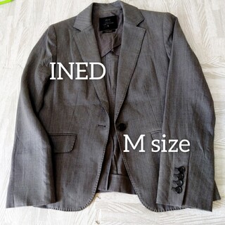 イネド(INED)のレディース　INED　テーラードジャケット　アウター　グレー　M(テーラードジャケット)