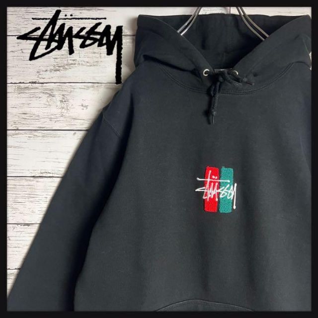 STUSSY PILE FLEECE HOOD パーカー Lサイズ ブラック