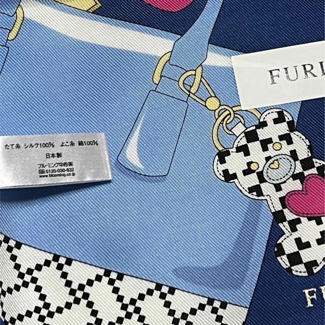 Furla(フルラ)の【新品】フルラ💖ハンカチ　シルク混　大判　ミニスカーフf3 レディースのファッション小物(ハンカチ)の商品写真